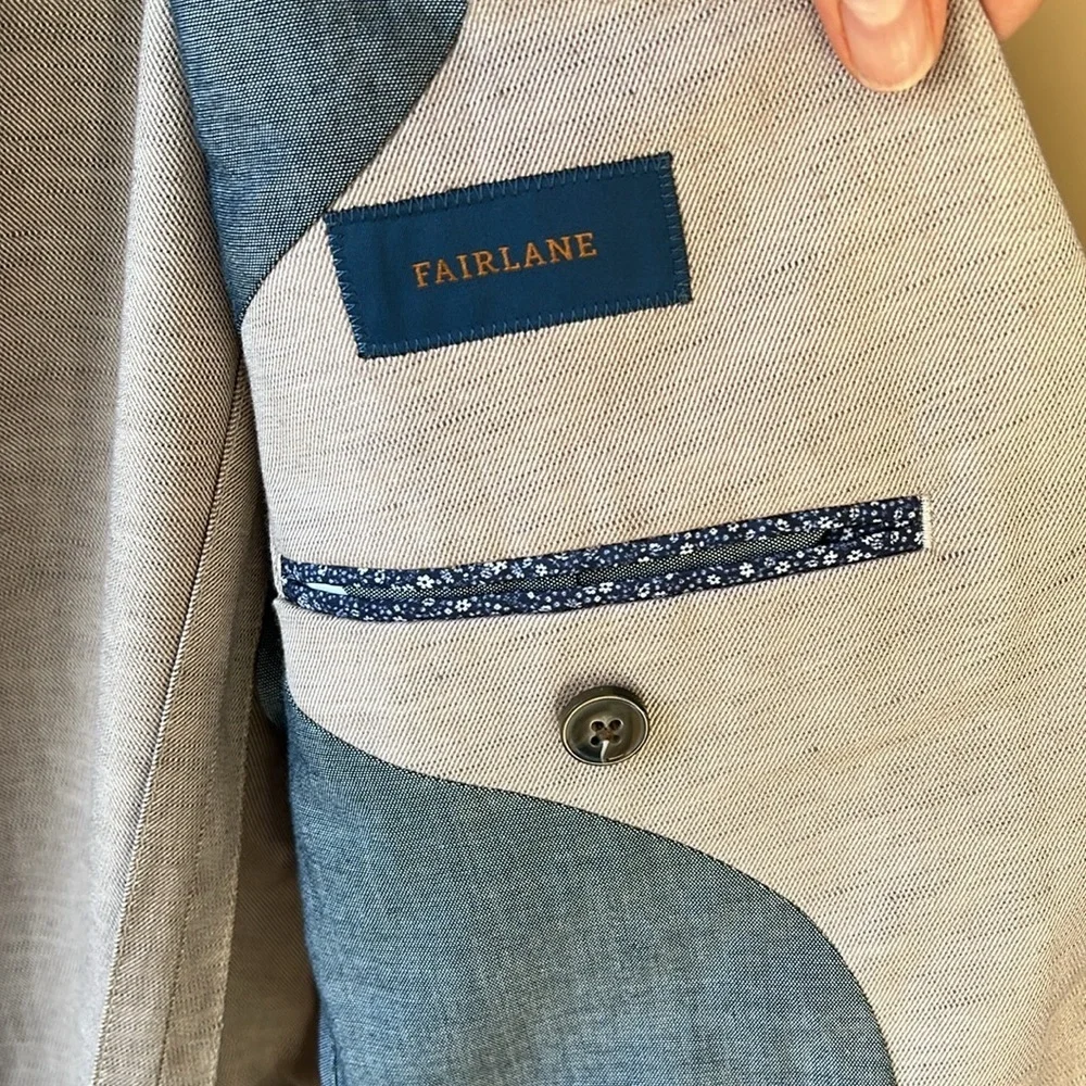 Fairlane Men’s Sz M Linen Blend Brownish Gray Blazer Jacket Sports Coat